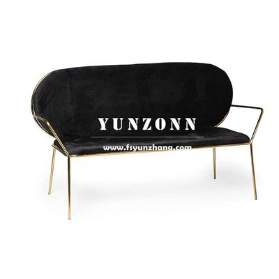 Modern Design Wedding Sofa with Fabric Seat and Durable Gold Stainless Steel Frame
