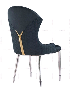 YUNZONN Luxury Fabric Design Stainless Steel Legs Dining Chair