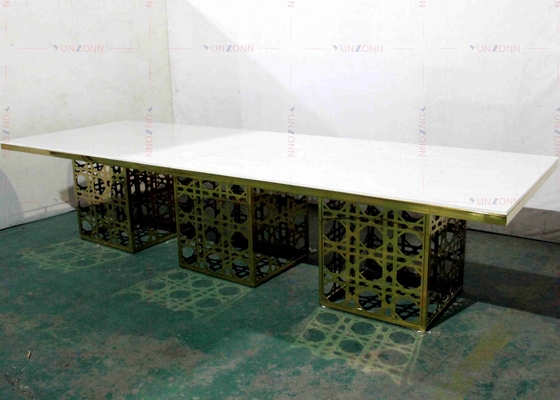 Modern Luxury Big Heavy Duty Banquet Style Dining Table MDF OEM 4000X1200X750mm