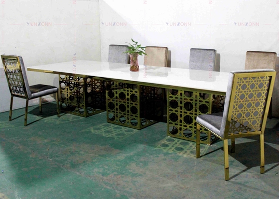 Modern Luxury Big Heavy Duty Banquet Style Dining Table MDF OEM 4000X1200X750mm