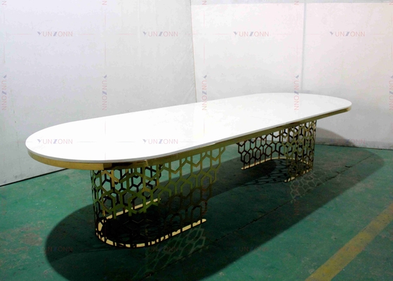 Modern Luxury Big Heavy Duty Banquet Style Dining Table MDF OEM 4000X1200X750mm