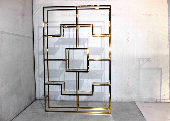 Stainless Steel Golden Modern Wine Rack Cabinet Light Classic Luxury
