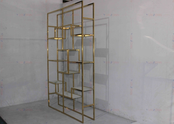 Stainless Steel Golden Modern Wine Rack Cabinet Light Classic Luxury