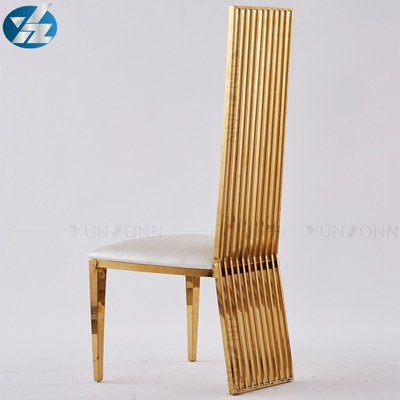High Back Wedding Chair Gold luxury banquet chairs Stainless Steel Weight 200Kg