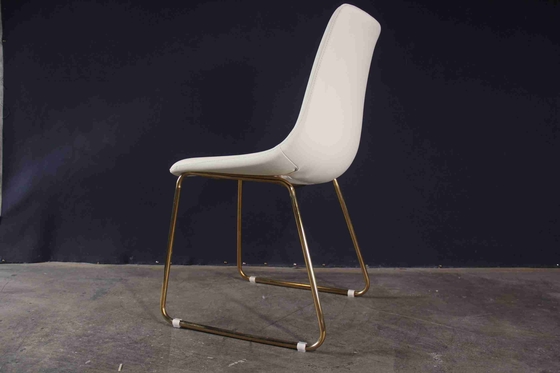 White Leather Simple Thin Elegant Modern Dining Chairs For Home Restaurant