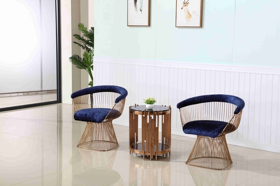 Leisure Garden Hotel Reception Chairs Metal Base Accent Chair Living Room Stainless Steel Frame
