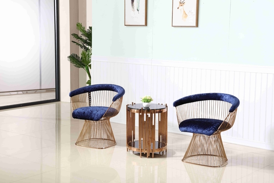Leisure Garden Hotel Reception Chairs Metal Base Accent Chair Living Room Stainless Steel Frame