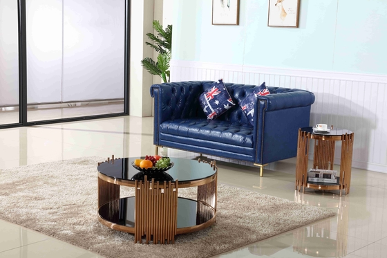 Modern Luxury Stylish Tea Table Gold Round Coffee Table Set Living Room Furniture