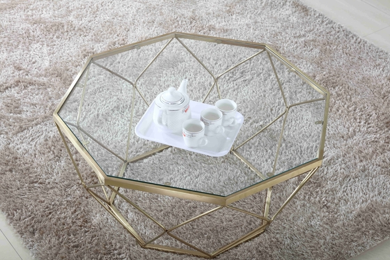 Stainless Steel Modern Glass Coffee Tables Stylish Tea Table Living Packing Pearl Room