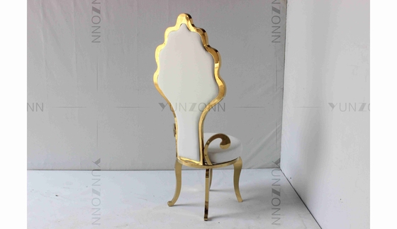 Magnificent Furnishings White Bridal Chair Wedding Banquet Chair High Back Stainless Steel