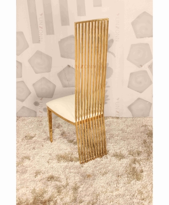 High Back Wedding Chair Gold luxury banquet chairs Stainless Steel Weight 200Kg
