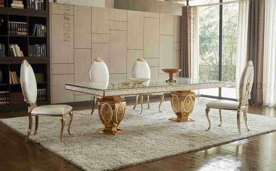 Luxury Noble Atmosphere Wedding Banquet Tables Pattern Dining Table With 10-12 Seaters