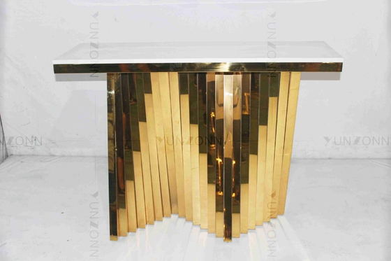 Hollow Out Pattern Marble Gold Plated Side Table Carving Design Storage Cabinets