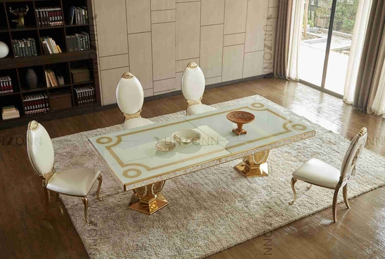 Luxury Noble Atmosphere Wedding Banquet Tables Pattern Dining Table With 10-12 Seaters