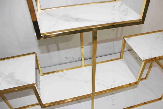 Antirust Stainless Steel Console Table Tubular Stylish Tea Table Decorative For Living Room