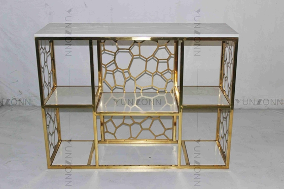 Antirust Stainless Steel Console Table Tubular Stylish Tea Table Decorative For Living Room