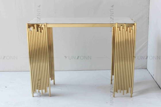 Tubular Modern White And Gold Console Table Wall Cabinet Shelf Luxury Furniture