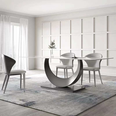 Modern Rectangular Dining Table Chair Sets Nordic Marble Top Dining Set
