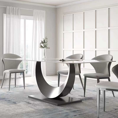 Modern Rectangular Dining Table Chair Sets Nordic Marble Top Dining Set