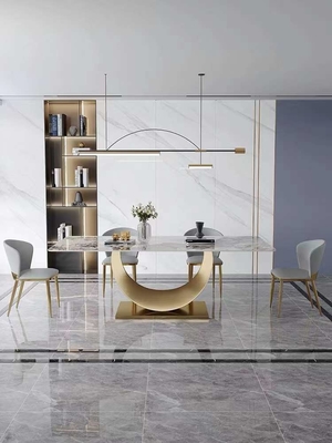 Modern Rectangular Dining Table Chair Sets Nordic Marble Top Dining Set