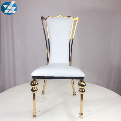 White Black Royal Crown Chair Wedding Banquet Chair Stainless Steel Gold Round Chair Legs