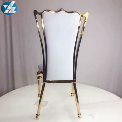 White Black Royal Crown Chair Wedding Banquet Chair Stainless Steel Gold Round Chair Legs