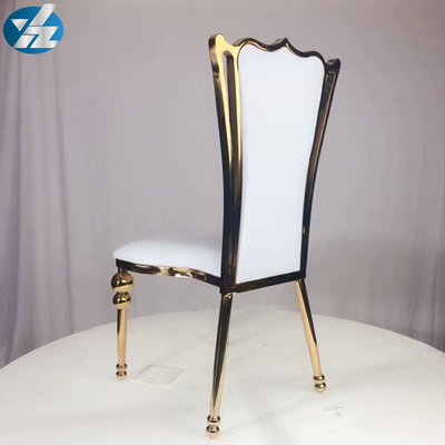 White Black Royal Crown Chair Wedding Banquet Chair Stainless Steel Gold Round Chair Legs