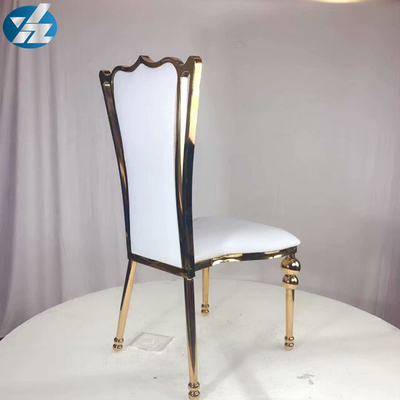 White Black Royal Crown Chair Wedding Banquet Chair Stainless Steel Gold Round Chair Legs