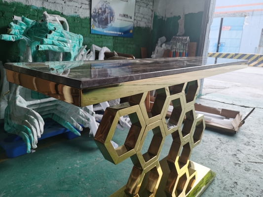 Marble Rectangular Console Table Stylish Tea Table With Faux Marble Top