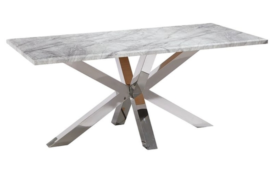 4 Person Cross Base Luxury Modern Dining Tables For Living Room