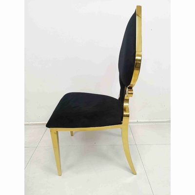 Poker Heart Banquet Dining Chair Black Color Stainless Steel Frame