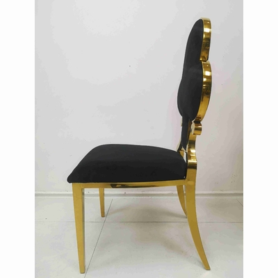 Poker Flower Upholstered Dining Chairs 201 Stainless Steel Frame W50xD65xH92cm