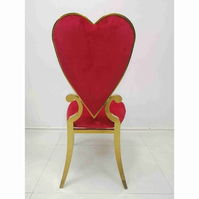 Poker Red Heart Wedding Banquet Chair Leather Velvet Cushion Dining Room Furniture
