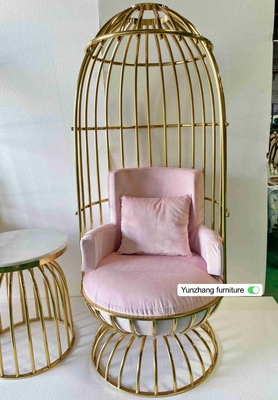 Comfortable Metal Gold Birdcage Chair Stainless Steel For Hotel Banquet