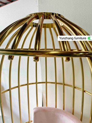 Comfortable Metal Gold Birdcage Chair Stainless Steel For Hotel Banquet