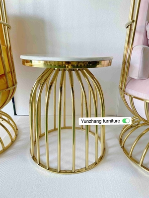 Comfortable Metal Gold Birdcage Chair Stainless Steel For Hotel Banquet