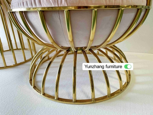 Comfortable Metal Gold Birdcage Chair Stainless Steel For Hotel Banquet
