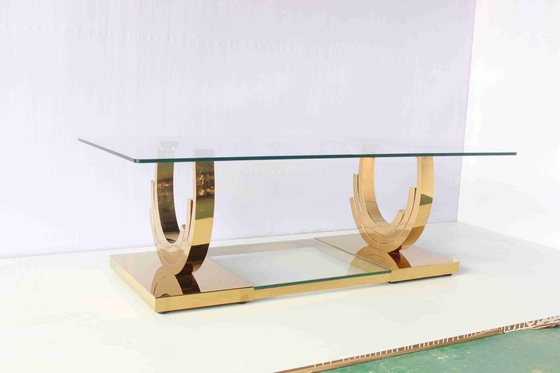 Ti Gold U Shaped Base 2 Piece Coffee Table Set Living Room Home Furniture