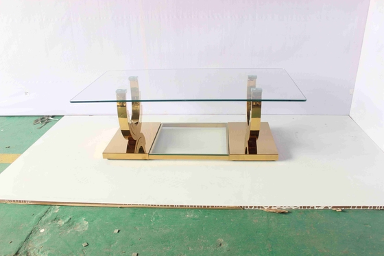 Ti Gold U Shaped Base 2 Piece Coffee Table Set Living Room Home Furniture