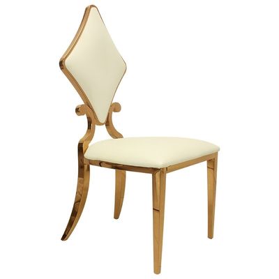 Good price Stackable Stainless Steel Wedding Chair Prismatic Back Upholstered Seats online