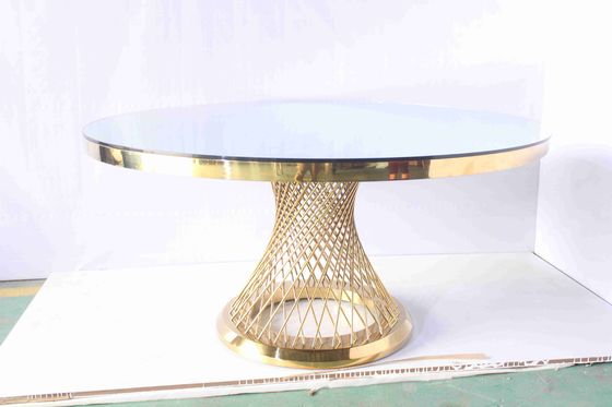 Good price Glass Top Round Dining Table Set Hotel Furniture Customized Size online