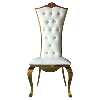 Good price Precious Tall White Bridal Chair Tufted Button Back For Wedding Reception online