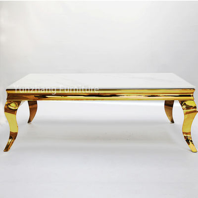 Good price Luxury Gold Center Table Metal Base With Marble Top Living Room Furniture Style online