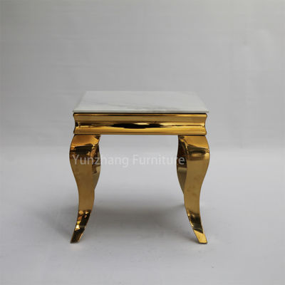 Good price Gold Metal Base White Marble Table Scratch Resistant Sofa Decorated Table online