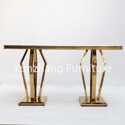 Good price Hotel Furniture Square Console Table Marble Top Stainless Steel Frame Gold Color online