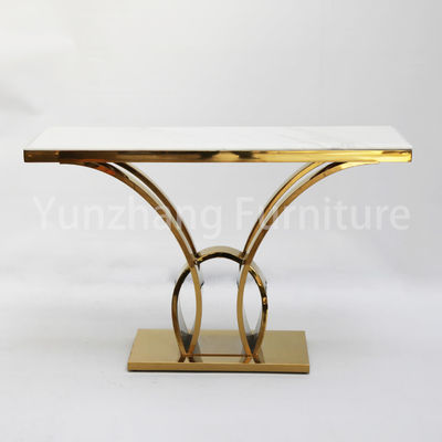Good price Rectangle Marble Console Table Gold 201 Stainless Steel Base Living Room Set online