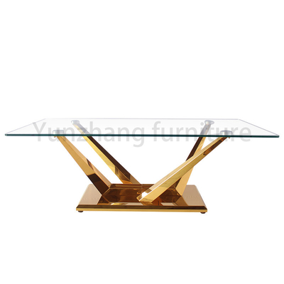 Unique Square Dining Table Metal Base Tempered Glass Top For Dining Room
