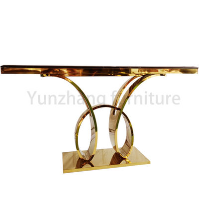 Good price Entryway Top Modern Gold Console Table Faux Rectangular Marble Top durable online