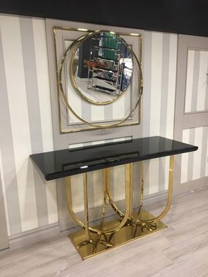 Good price Black Marble Console Table Handmade Luxury Dining Room Furniture online