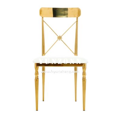 Good price Banquet Party Rental Gold Stainless Steel Hotel Wedding Chairs For Events Hall online